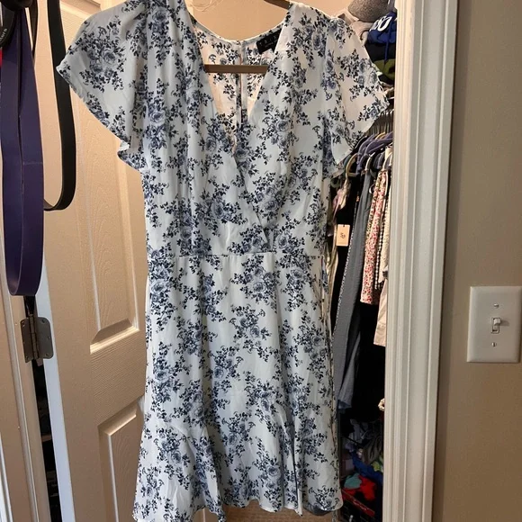 Francesca's Collections | Dresses | Francescas Blue And White Floral Dress  | Poshmark